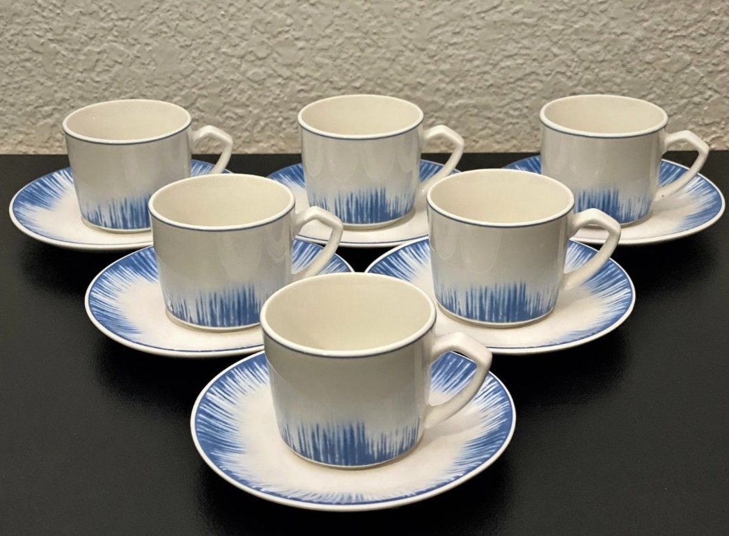 Ceramic Turkish Coffee Colorful Design Set for 6