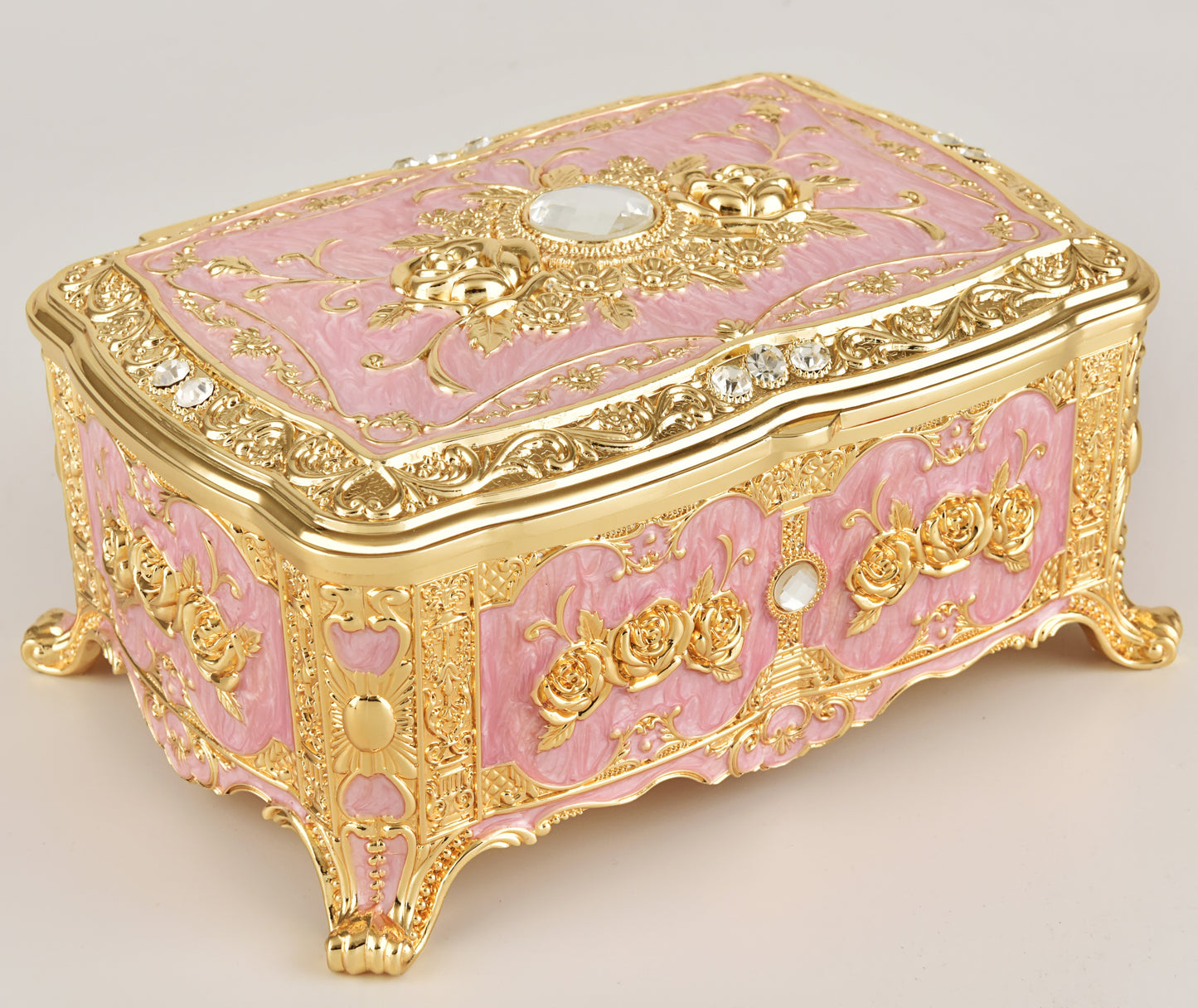 Flower Design Jewelry Box with Mirror
