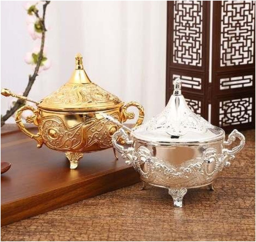 Jewel Design Sugar/Coffee Creamer Bowl