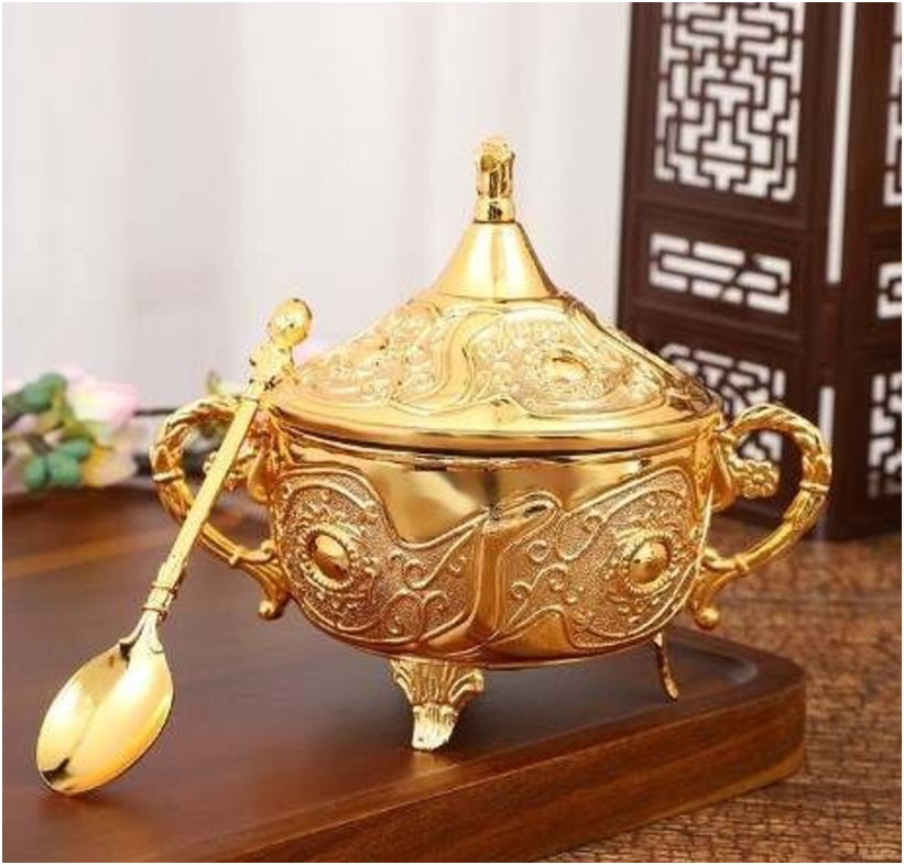 Jewel Design Sugar/Coffee Creamer Bowl