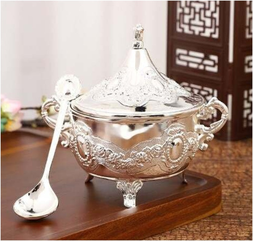 Jewel Design Sugar/Coffee Creamer Bowl