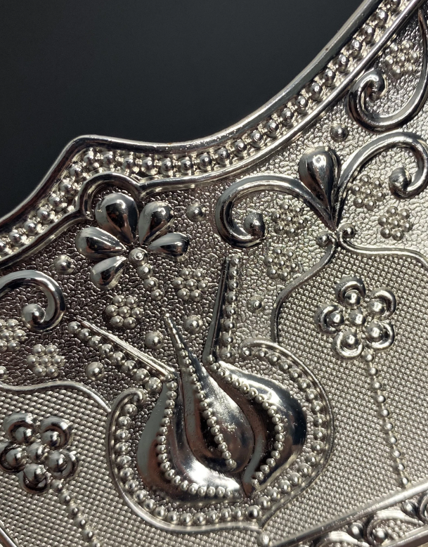 Silver Square Tulip Design Incense Burner