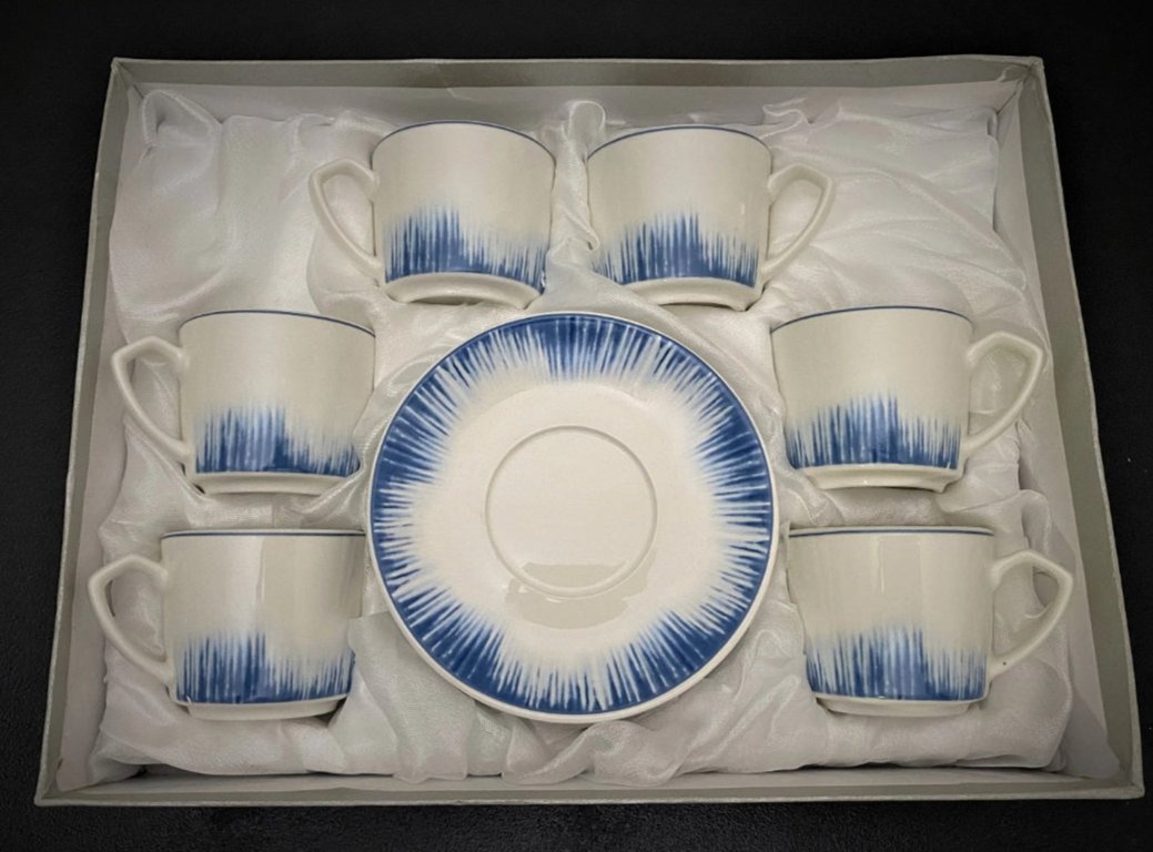 Ceramic Turkish Coffee Colorful Design Set for 6