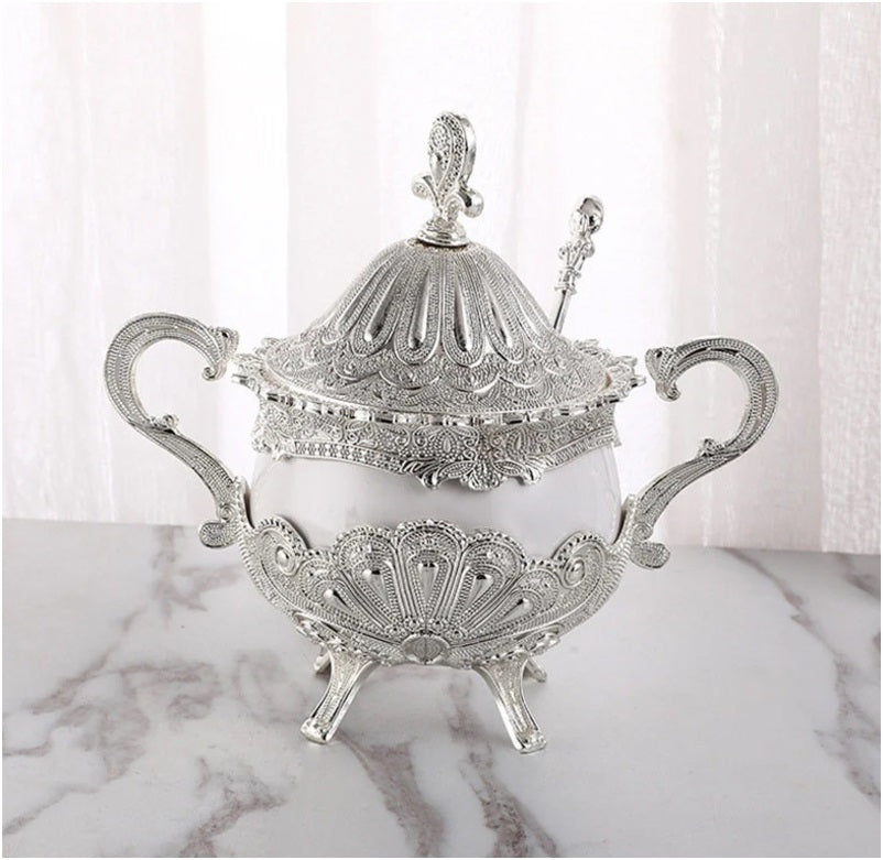 Peacock Design Sugar/Coffee Creamer Bowl Large Size