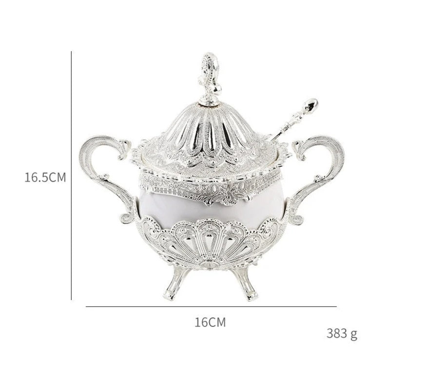 Peacock Design Sugar/Coffee Creamer Bowl Large Size