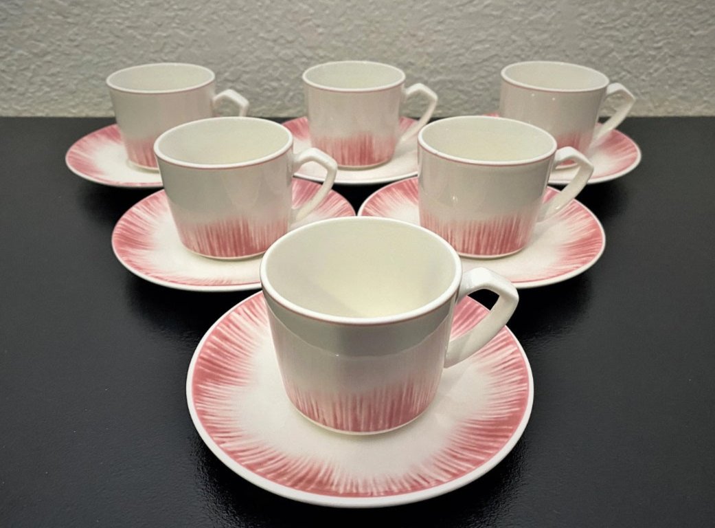 Ceramic Turkish Coffee Colorful Design Set for 6