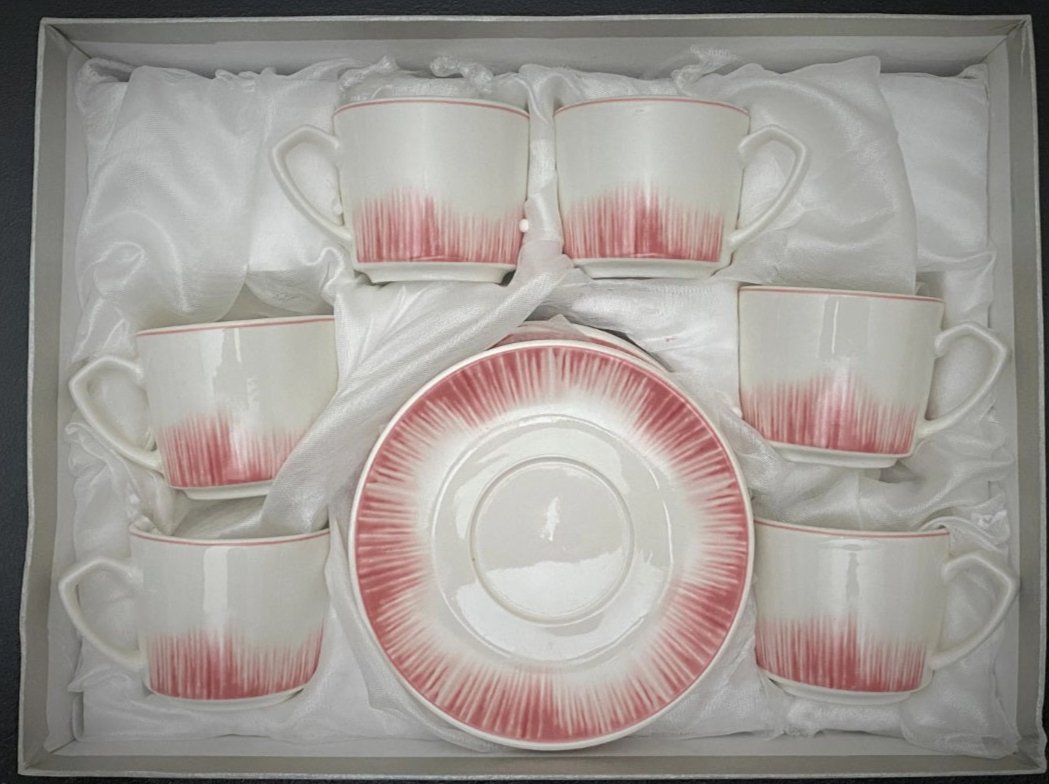 Ceramic Turkish Coffee Colorful Design Set for 6